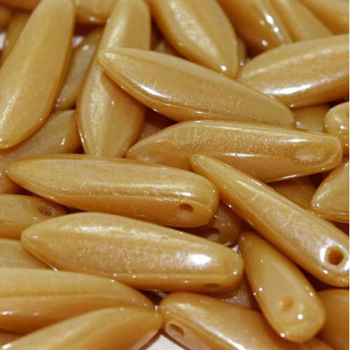 5mm x 16mm Dagger Bead - Ivory Shimmer - 13020-14400 - 25 Piece Bag