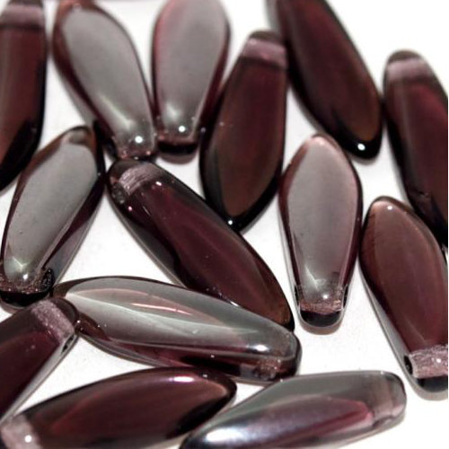 5mm x 16mm Dagger Bead - Dark Amethyst Vacuum Hematite - 20060-27201