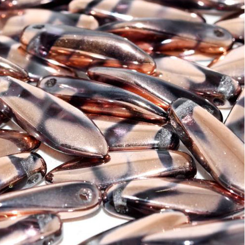 5mm x 16mm Dagger Bead - Light Violet Capri Gold Stripes - 20500-2710V