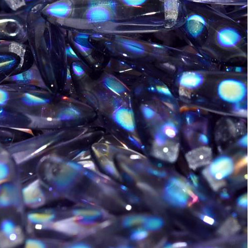 5mm x 16mm Dagger Bead - Light Violet AB Dots - 20500-2870A