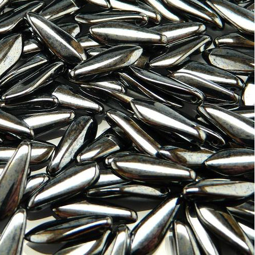 5mm x 16mm Dagger Bead - Jet Hematite - 23980-14400