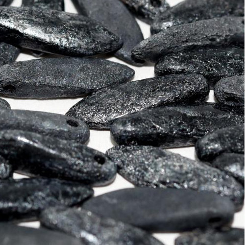 5mm x 16mm Dagger Bead - Jet Etched Hematite - 23980-14400E