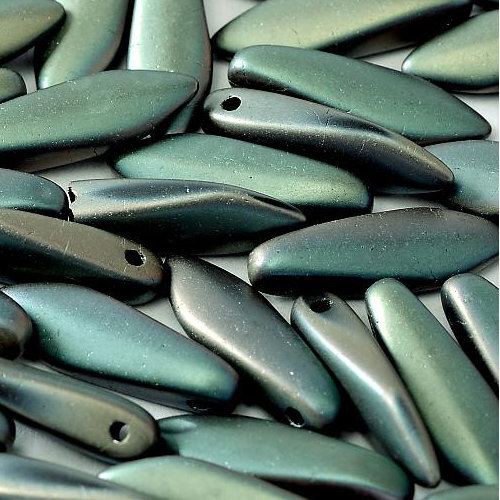5mm x 16mm Dagger Bead - Jet Celsian Full Matted - 23980-22570