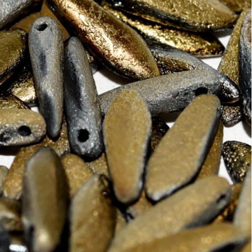 5mm x 16mm Dagger Bead - Jet Etched Full Valentinite - 23980-22683
