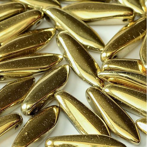 5mm x 16mm Dagger Bead - Jet Amber Full - 23980-26440