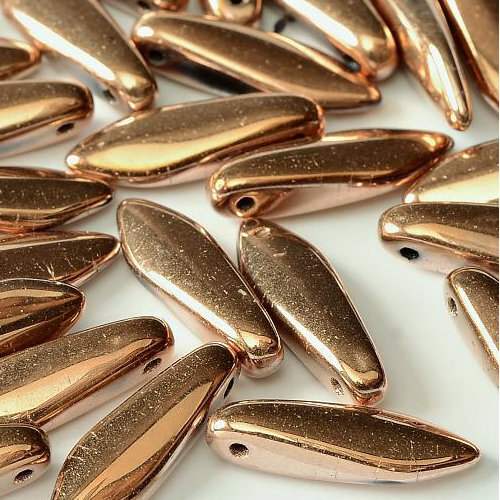 5mm x 16mm Dagger Bead - Jet Capri Gold Full - 23980-27100