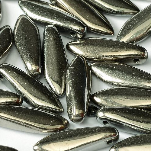 5mm x 16mm Dagger Bead - Jet Full Chrome - 23980-27400