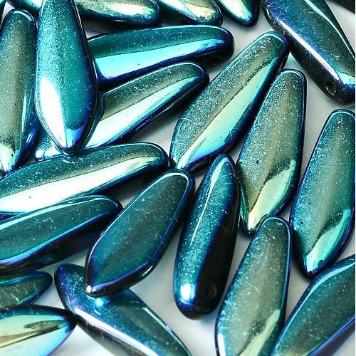 5mm x 16mm Dagger Bead - Jet AB Full - 23980-28703