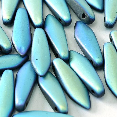 5mm x 16mm Dagger Bead - Jet Full AB Matted - 23980-28773