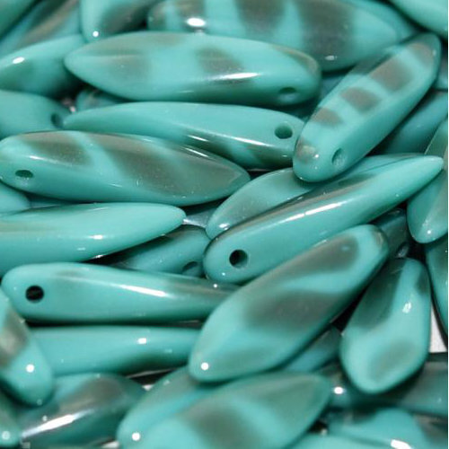 5mm x 16mm Dagger Bead - Jade Vacuum Hematite Stripes - 63130-2720V - 25 Piece Bag