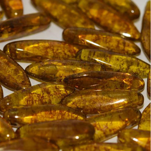 5mm x 16mm Dagger Bead - Amber Teracota Purple - 80020-15496