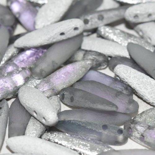 5mm x 16mm 2 Hole Dagger Bead - Crystal Etched Vitrail Light - 00030-26586
