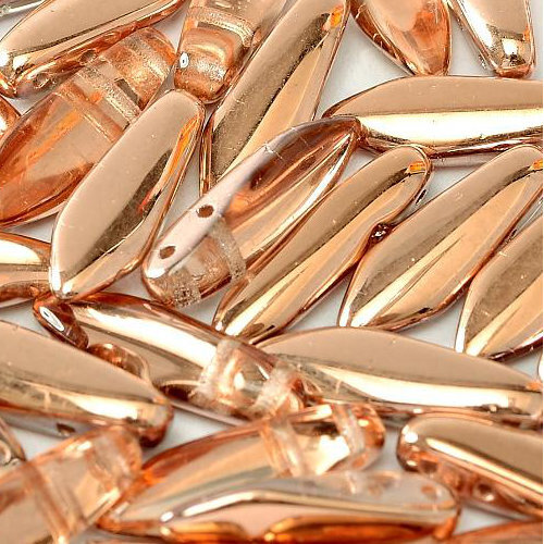 5mm x 16mm 2 Hole Dagger Bead - Crystal Capri Gold - 00030-27101