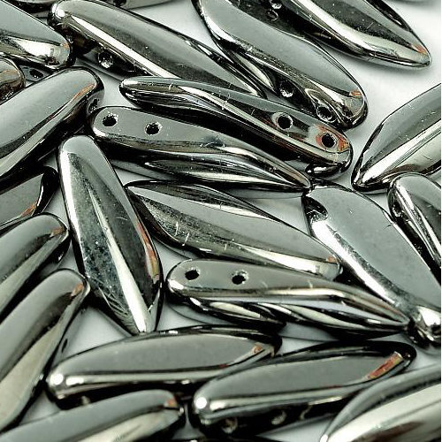 5mm x 16mm 2 Hole Dagger Bead - Crystal Full Chrome - 00030-27400