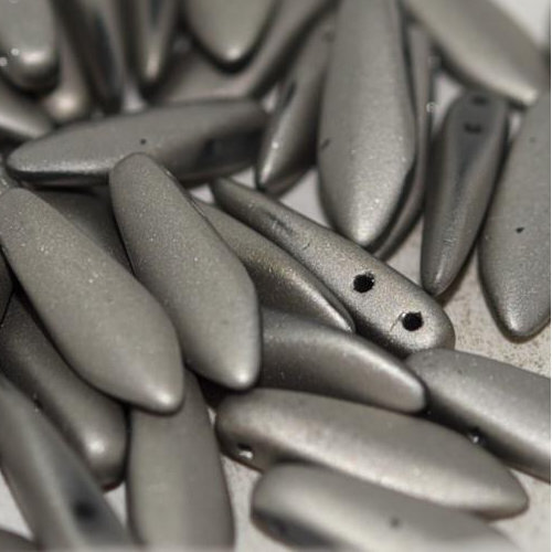 5mm x 16mm 2 Hole Dagger Bead - Crystal Full Argentic Matted - 00030-27570