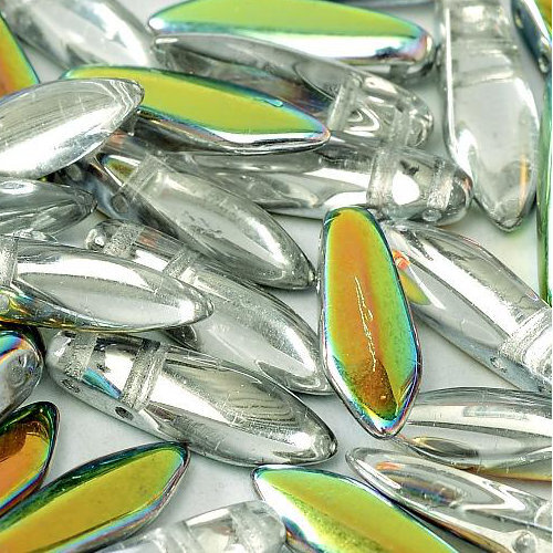 5mm x 16mm 2 Hole Dagger Bead - Crystal Vitrail - 00030-28101