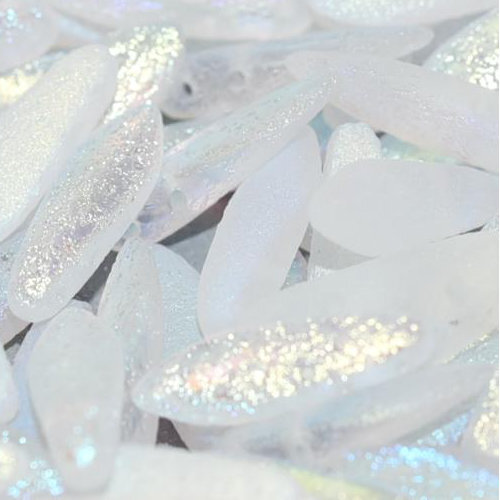 5mm x 16mm 2 Hole Dagger Bead - Crystal Etched AB Full - 00030-28783