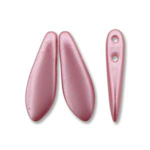 5mm x 16mm 2-Hole Dagger - Pastel Pink - DGR2-516-02010-25008 -  50 Bead Strand