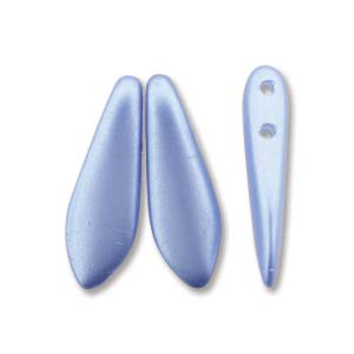 5mm x 16mm 2-Hole Dagger - Pastel Sapphire - DGR2-516-02010-25015 -  50 Bead Strand