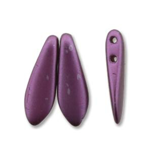 5mm x 16mm 2-Hole Dagger - Pastel Purple - DGR2-516-02010-25032 -  50 Bead Strand