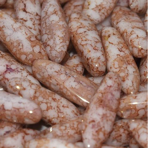 5mm x 16mm 2 Hole Dagger Bead - Chalk White Teracota Red - 03000-15495 - 25 Piece Bag