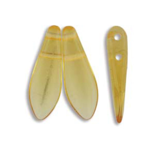 5mm x 16mm 2-Hole Dagger - Topaz - DGR2-516-10060 -  50 Bead Strand