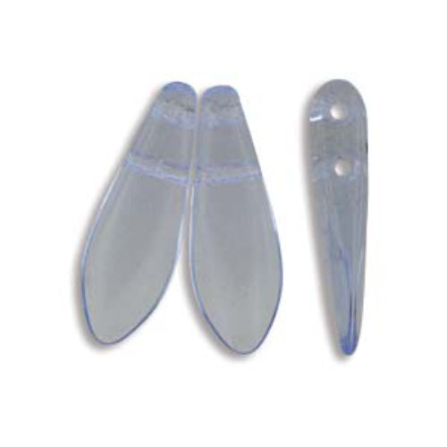 5mm x 16mm 2-Hole Dagger - Light Sapphire - DGR2-516-30020 -  50 Bead Strand