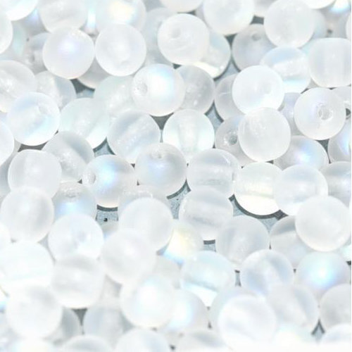 3mm Druk (Round) Bead - Crystal AB Matted - 00030-28771