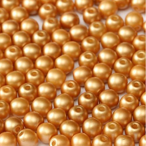 3mm Druk (Round) Bead - Alabaster Pastel Amber - 02010-25003