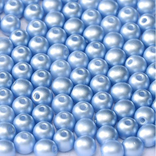 3mm Druk (Round) Bead - Alabaster Pastel Light Sapphire - 02010-25014
