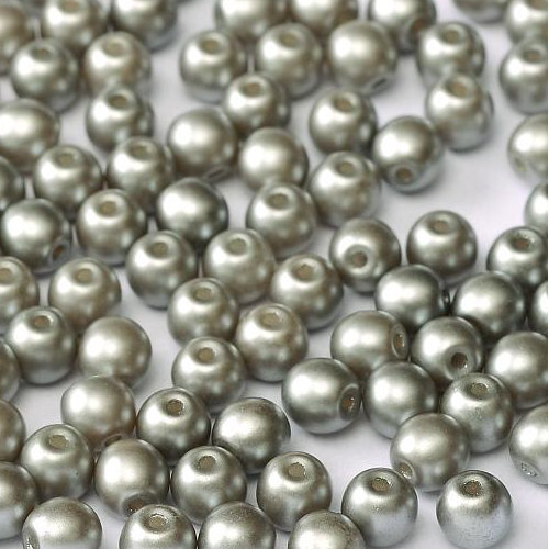 3mm Druk (Round) Bead - Alabaster Pastel Light Grey - 02010-25028
