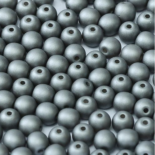 3mm Druk (Round) Bead - Alabaster Metallic Steel - 02010-29403