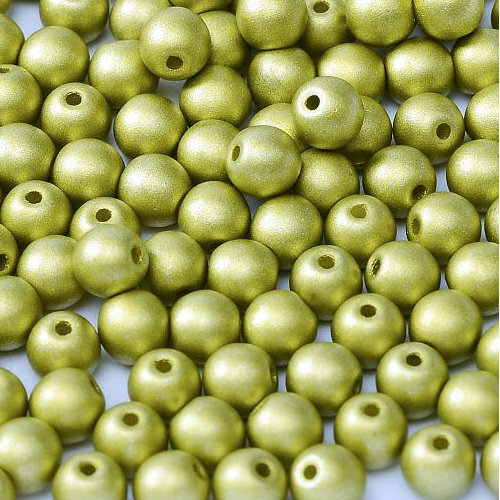 3mm Druk (Round) Bead - Alabaster Metallic Chartreuse - 02010-29482