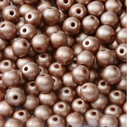 3mm Druk (Round) Bead - Alabaster Metallic Terracotta - 02010-29487