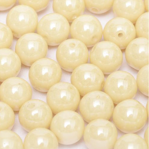 3mm Druk (Round) Bead - Chalk White Champagne Luster - 03000-14413