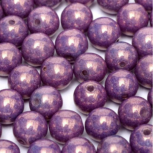 3mm Druk (Round) Bead - Chalk White Lila Vega Luster - 03000-15726