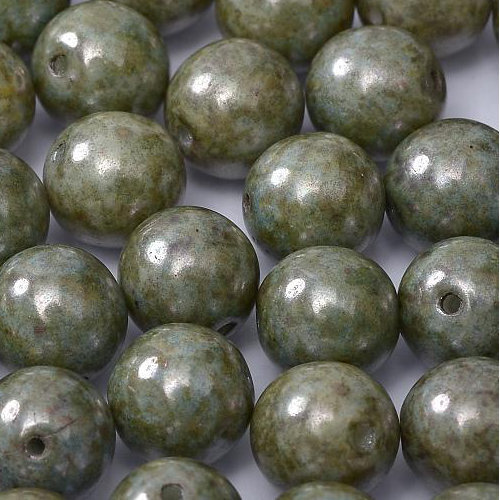 3mm Druk (Round) Bead - Chalk White Blue Luster - 03000-65431