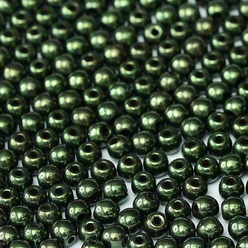 3mm Druk (Round) Bead - Jet Red Luster - 23980-14495