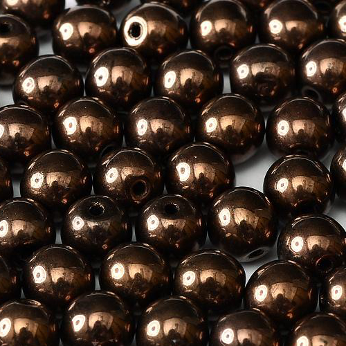 3mm Druk (Round) Bead - Jet Lila Vega Luster - 23980-15726