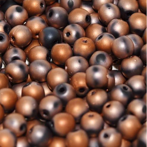 3mm Druk (Round) Bead - Jet Sunset Full Matted - 23980-27233