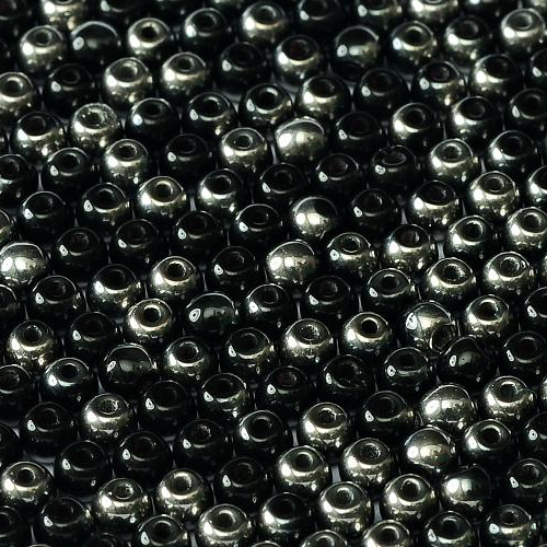 3mm Druk (Round) Bead - Jet Chrome - 23980-27401