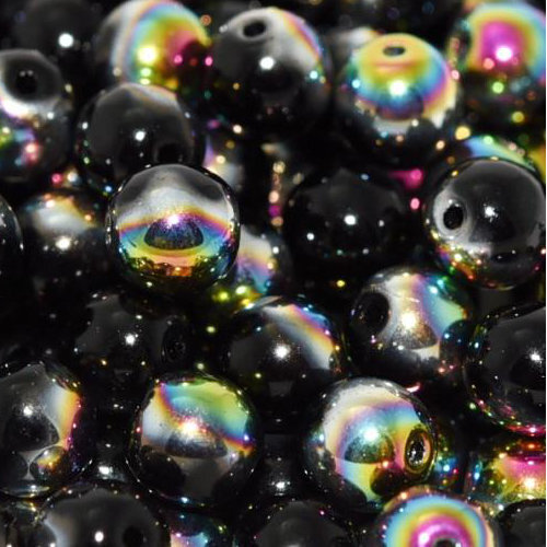 3mm Druk (Round) Bead - Jet Vitrail - 23980-28101