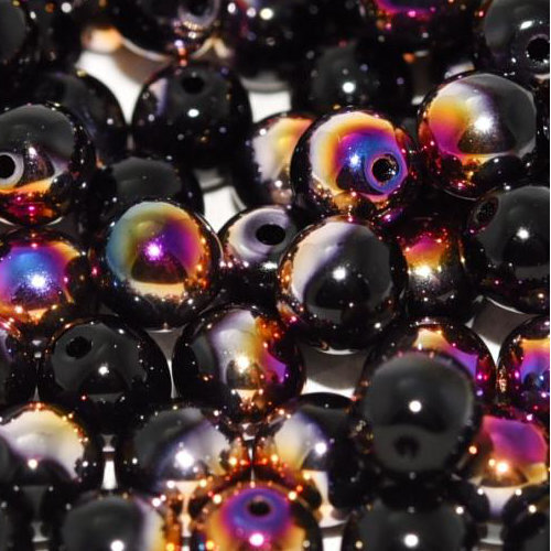3mm Druk (Round) Bead - Jet Sliperit - 23980-29500