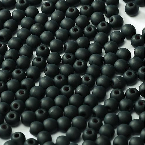 3mm Druk (Round) Bead - Jet Matte - 23980-84110