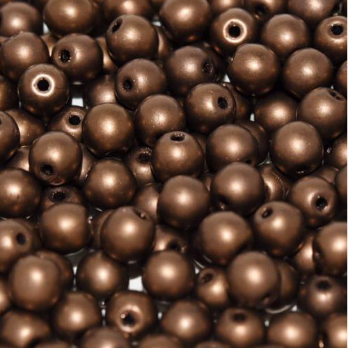 3mm Druk (Round) Bead - Jet Bronze Matted - 23980-84415