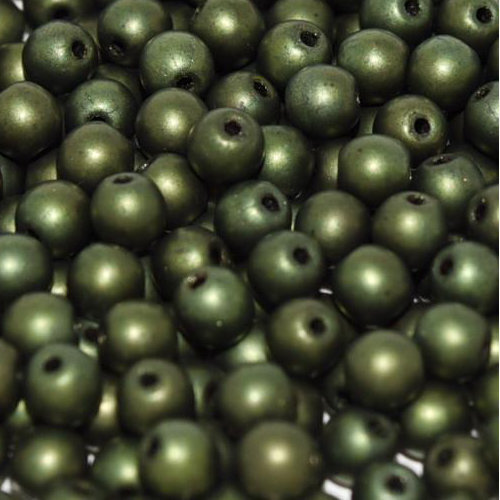 3mm Druk (Round) Bead - Jet Red Luster Matted - 23980-84495