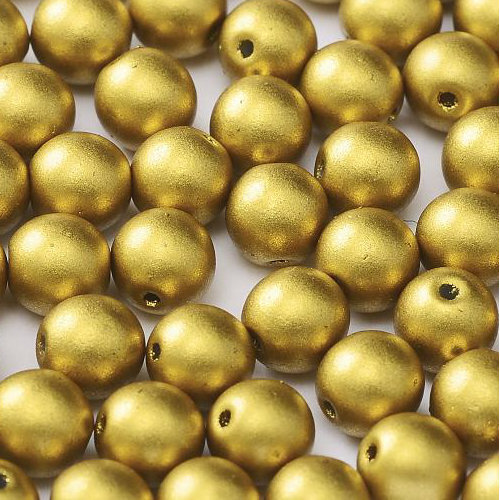 4mm Druk (Round) Bead - Olive Gold - 01720