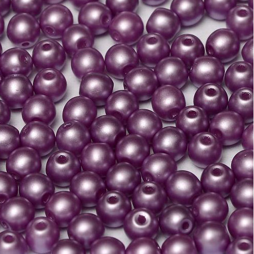 4mm Druk (Round) Bead - Alabaster Pastel Lila - 02010-25012