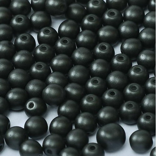 4mm Druk (Round) Bead - Alabaster Metallic Black - 02010-29400