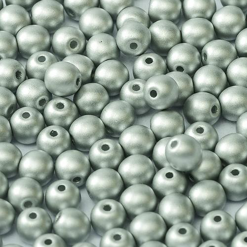 4mm Druk (Round) Bead - Alabaster Metallic Silver - 02010-29405